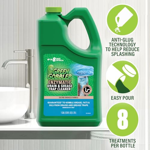 Green Gobbler Enzyme Drain Cleaner 4 Gallon Pack of 4 for Grease & Septic Tanks