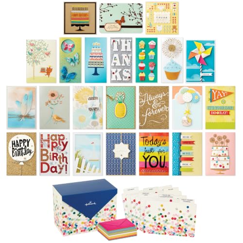 Hallmark Polka Dot Box A5 Greeting Card Organizer Set of 24 - Assorted Occasion Cards