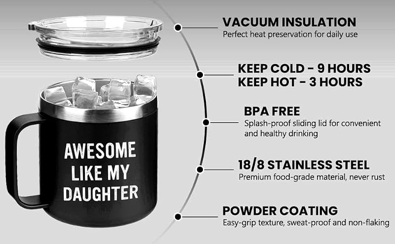 Edizzone Dad Gift Tumbler - Insulated Reusable Travel Mug for Fathers Day & Birthday