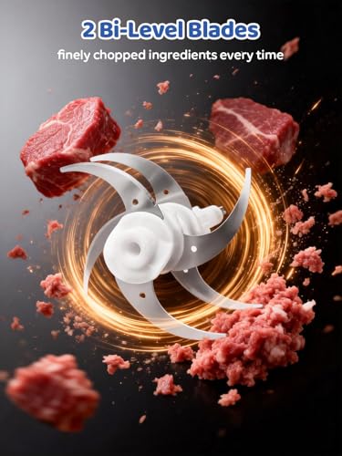 500W Electric Food Processor with Dual Bowls - Chopper & Grinder