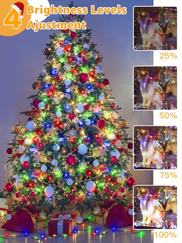 BrightChristmas 328FT Multicolor 1000 LED Outdoor Christmas String Lights with Remote & 8 Modes
