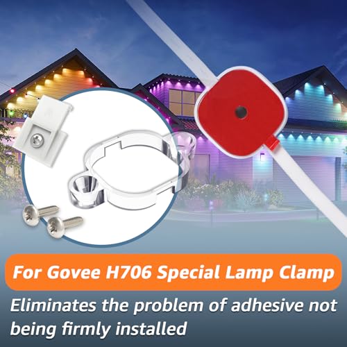 GUSUUI Light Clips Kit for Govee Outdoor Lights Pro H706A/B H806A/B - 90 Clips, Clear