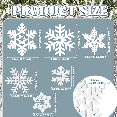 Maitys White 12-Piece Winter Wooden Snowflake Decor Set - 3D Holiday Centerpieces