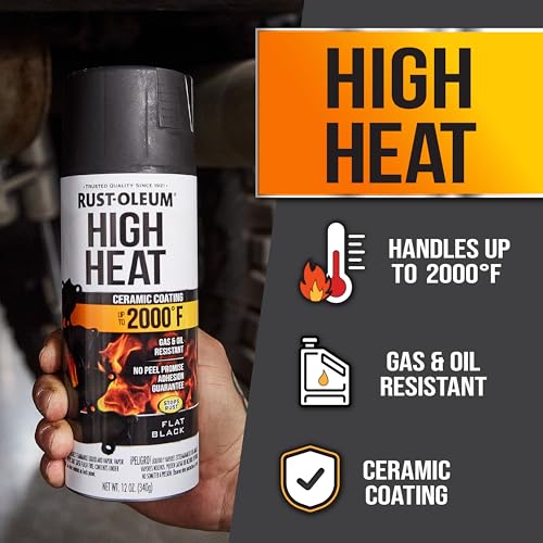 Rust-Oleum Automotive High Heat Spray Paint Flat Black 12oz Pack of 6