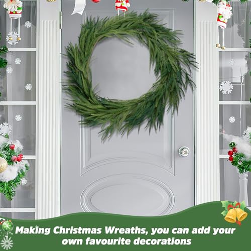 Nazano 12FT Norfolk Pine Christmas Garland – Green, 2-Pack, Indoor Mantel & Stair Decor
