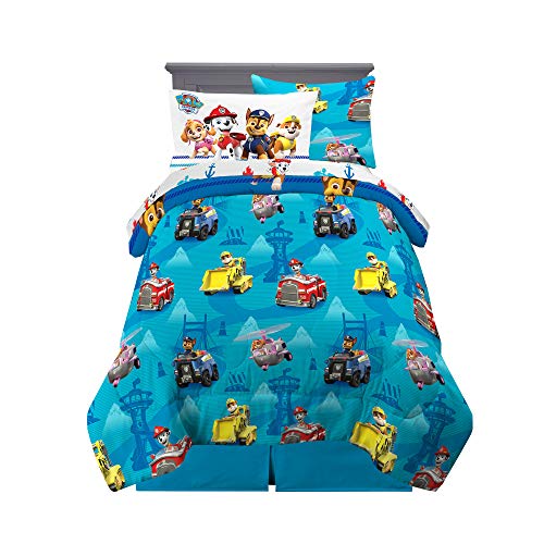 Paw Patrol Kids Bedding Super Soft Comforter and Sheet Set with Sham, 5 Piece Twin Size, (100% Officially Licensed Nickelodeon Product) By Franco
