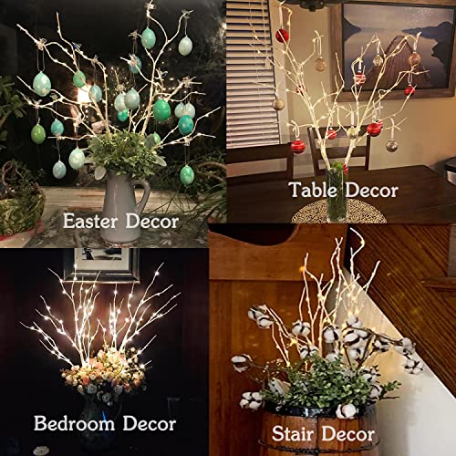 BAOLITVINE White Birch Lighted Branches with Timer 18 Inch for Holiday & Home Decor
