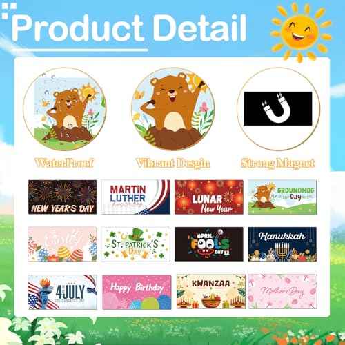 Holiday Calendar Refrigerator Magnets - 42Pcs Halloween Veterans Day Thanksgiving Christmas Fridge Holiday Magnet Seasonal Magnetic Calendar for for Home Classroom Festival Whiteboard