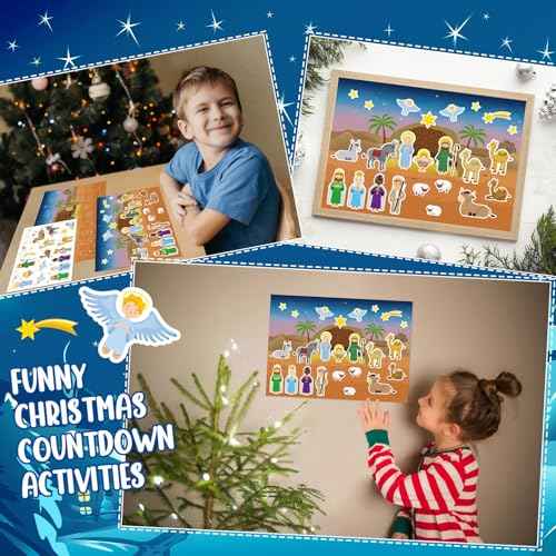 Nativity Sticker Advent Calendar for Kids Christmas Advent Calendar Religious Christian Advent Calendars Christmas Countdown Calendar Decor Nativity Scene Advent Calendar for Kids Gifts