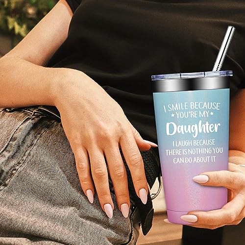 Grifarny 20oz Daughter Gift Tumbler Cup Glitter Bubble Gum – From Mom & Dad