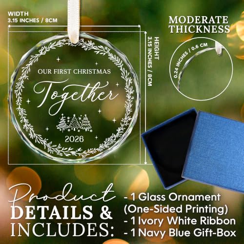 HEXMOZ Our First Christmas Together Ornament 2026 - Together Glass