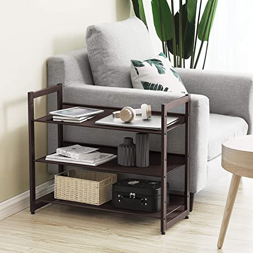 Metal Shoe Rack Organizer - 3-Tier Adjustable Capacity for 9-12 Pairs