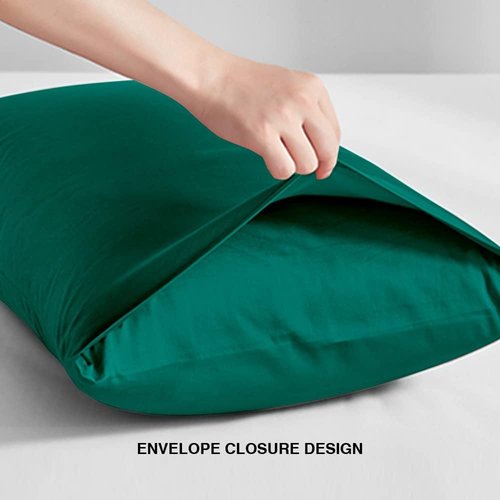 FLXXIE King Pillow Cases - Soft Microfiber Covers with Envelope Closure | Wrinkle & Fade Resistant, 20x36, Dark Green