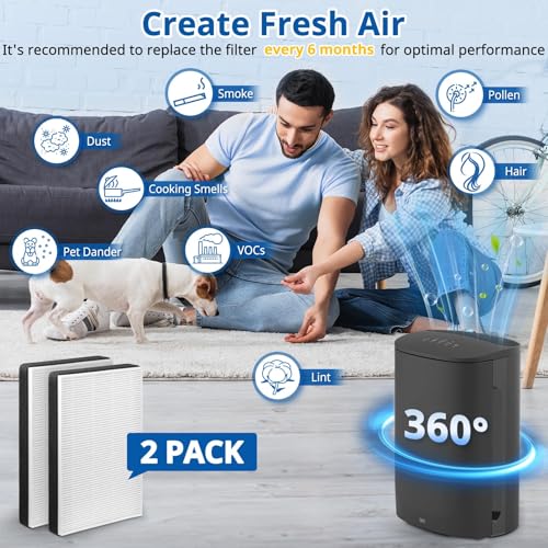 4 Pack F2 A2 Air Purifier Filter Replacement Compatible with Filtrete Models
