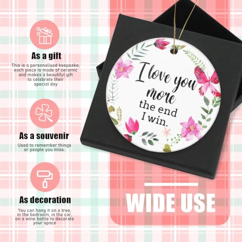 I Love You More the End I Win Christmas Ornament Ceramic Keepsake 2.95in with Box (Variation of THIS listing)