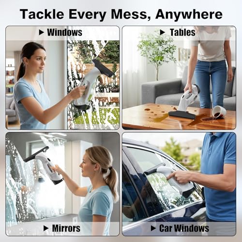 Cordless Electric Window Vacuum Squeegee 2000Pa - Beige
