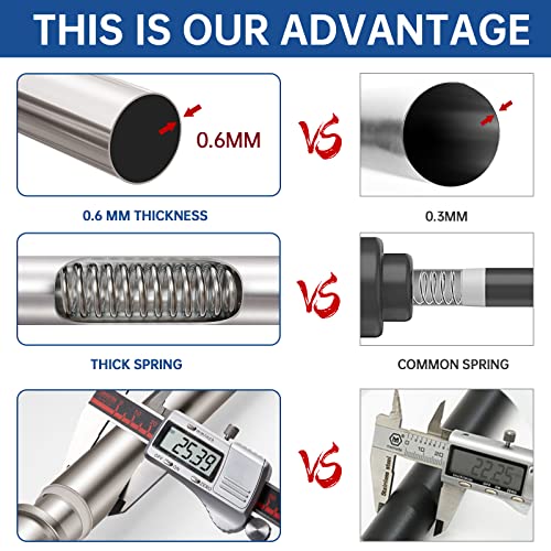 BRIOFOX Industrial Shower Curtain Rod 2-in-1 Tension & Screw Mount, 43-72 Inch Brushed Nickel Stainless Steel, Never Rust