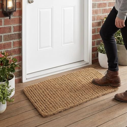 Outdoor Coir Doormat 22x36 Inches Dragon Weave Entry Rug for Indoor & Outdoor Use - Variation 1'10" x 3'