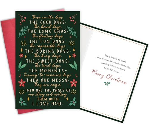 Gevinna Warm Holiday Wishes Romantic Christmas Card for Him & Her – 8.1 x 5.3 in (Warm Holiday Wishes)