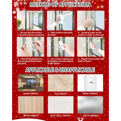 XL Winter Gold Wreath Clings for Window Whole Large Xmas Wreath Window Stickers News Years Decor DIY Static Wall Window Door Mural Showcase Decal Sticker-15.7x17 in (1pack)