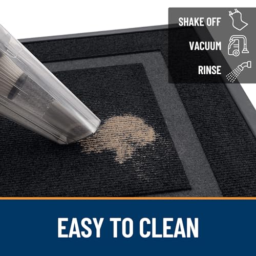 All-Season Heavy-Duty Rubber Front Door Mat 71x47 Black Classic Border