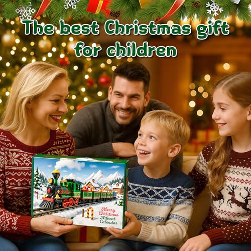 Rubypop Christmas Train Advent Calendar 2026 Building Blocks Set for Kids - Holiday Train Toy for Ages 6-12
