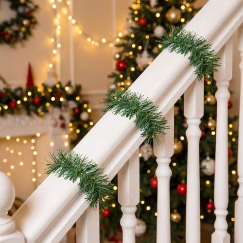 14 Inch 60 Pcs Christmas Artificial Pine Wire Hangers - Flexible Garland Ties