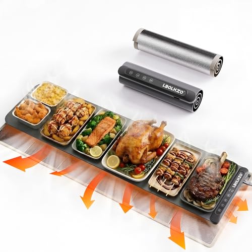 Grey 43x12 Inch Food Warming Mat - 600W Heat Resistant Pad for Buffet & Catering