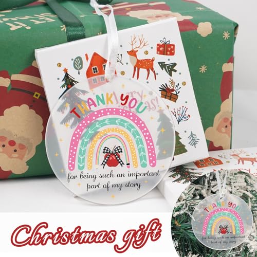 INCOK Teacher Christmas Ornament 2025 - Thank You Gift for Educators, Round Acrylic Holiday Decor, Teacher Appreciation, Christmas Tree Decoration