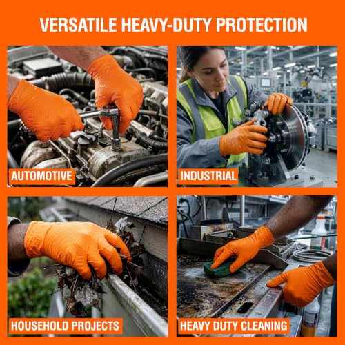 GLOVEWORKS Nitrile Disposable Gloves Orange XL 8 Mil - 300 Pack