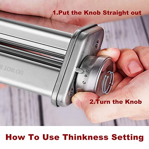GVODE Pasta Roller Attachment for KitchenAid Stand Mixer - 8 Adjustable Settings