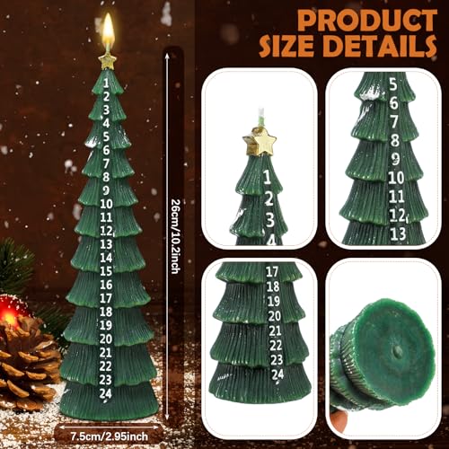 Conelist Advent Calendar Candle Christmas Tree Countdown Candle,