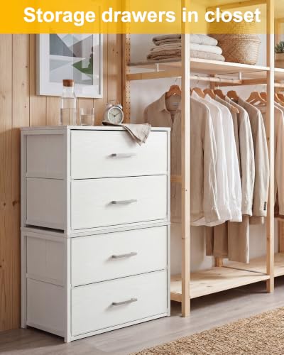 Fixwal Closet Drawers for Clothes, 2 Pack, 4 Stackable, 21.2" Wide