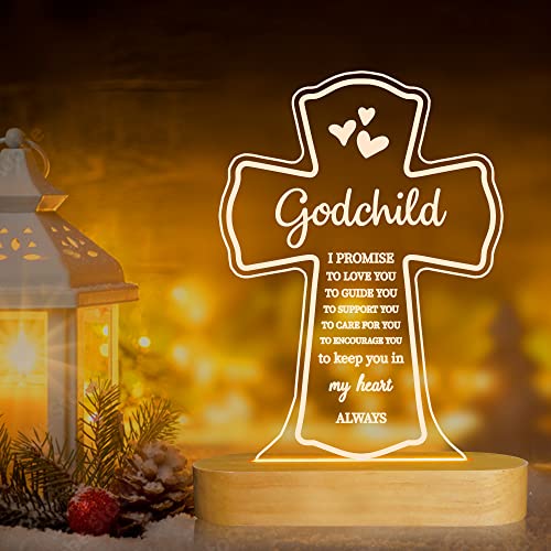 Lampeez Baptism Gift: Wooden Night Light - Kids Decoration Lamp, USB Power, Bedroom Decor, Xmas & for Boy or Girl