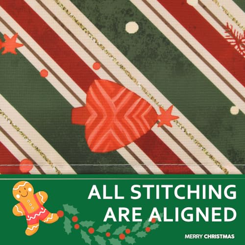 DWCN Christmas Striped Rectangular Tablecloth 70 x 108 Inch, Green Farmhouse Holiday Decor