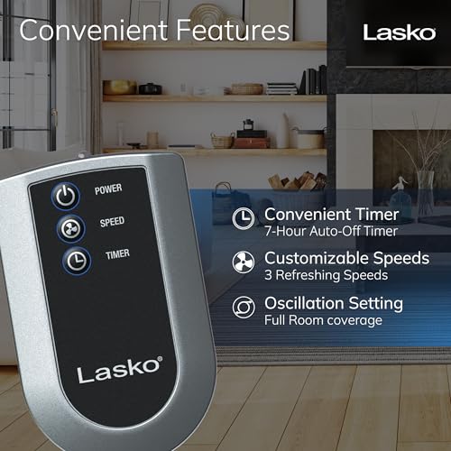Lasko 20-Inch Oscillating Pedestal Fan with Remote, 4-Speed, Adjustable Height