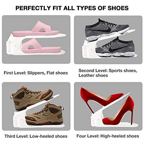Neprock White Shoe Organizer 36-Pack Space Saver Closet Shoe Storage