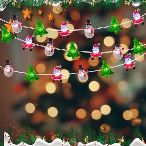 50 LED Snowman Santa Claus Christmas Tree String Lights- 17FT Fairy