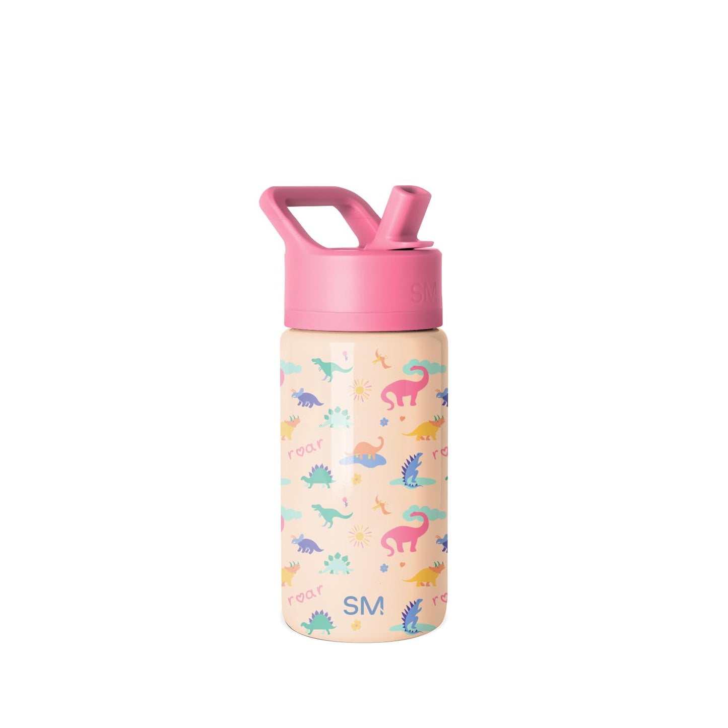 Simple Modern Kids Summit Water Bottle with Straw Lid | 14oz Stainless Steel Cup Insulated Tumbler for Toddlers, School | Dinosaura