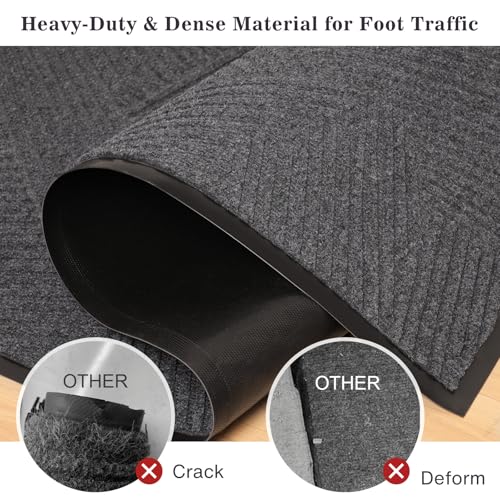 Charcoal Grey 3ft x 10ft Heavy Duty Non-Slip Front Door Mat Indoor Outdoor