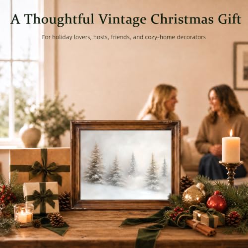 CYLDGNS Snow Pine 11x14 Neutral Christmas Wall Art Print Unframed
