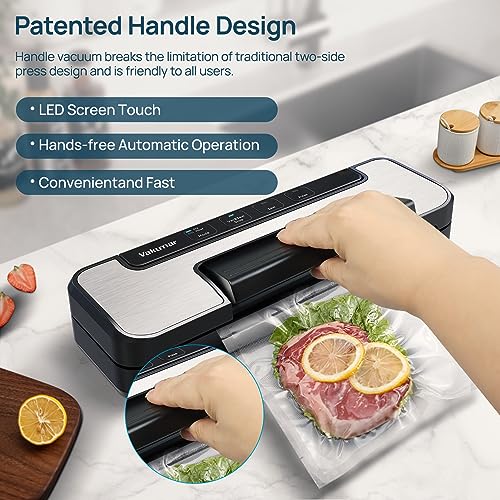 Vakumar Vacuum Sealer Machine Stainless Steel, 80Kpa Food Sealer with Double Pump