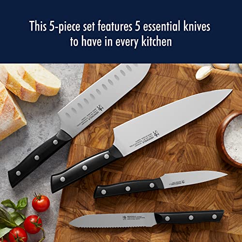 Henckels Dynamic 5-Piece Kitchen Knife Set with Chef, Bread, Utility, Paring & Santoku