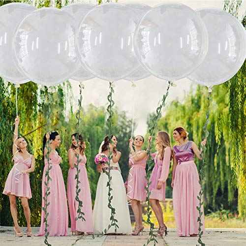 BEISHIDA 36 Inch Bobo Clear Balloons Transparent Large Balloons Giant Latex Ballon for Garland Arch, Wedding Birthday Baby Shower Party Decorations£¨5pcs of pack£©