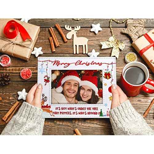 FaCraft Christmas Picture Frame 2025-4 x 6 mas Family Photo Frames Snowflake Merry Christmas Frame Xmas Gifts for Family Women Men Friends Winter Party Holiday Home Decorations Souvenir