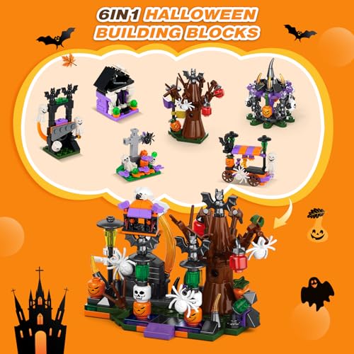 Rohxizw Halloween Advent Calendar 2026 - 31 Days Countdown Spooky Haunted House Building Blocks - CT-Halloween