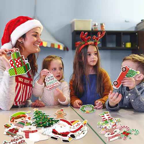 JULMELON Christmas Magnetic Stickers, 22pcs Xmas Snowman Santa Gingerbread Car Magnets Holiday Decorations Accessories for Supplies Home Refrigerator Dishwasher Fridge Car Bumpers Party Decor