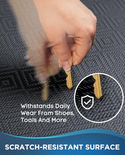 Ophanie Black 20x39 Inch Anti-Fatigue Kitchen Mat 0.8 Inch Thick Non-Slip Support