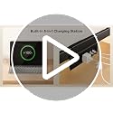 Black Queen Floating Bed Frame with Smart LED Lights & Charging Station