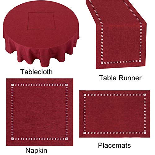 Grelucgo Handmade Hemstitched Polyester Rectangle Table Runners